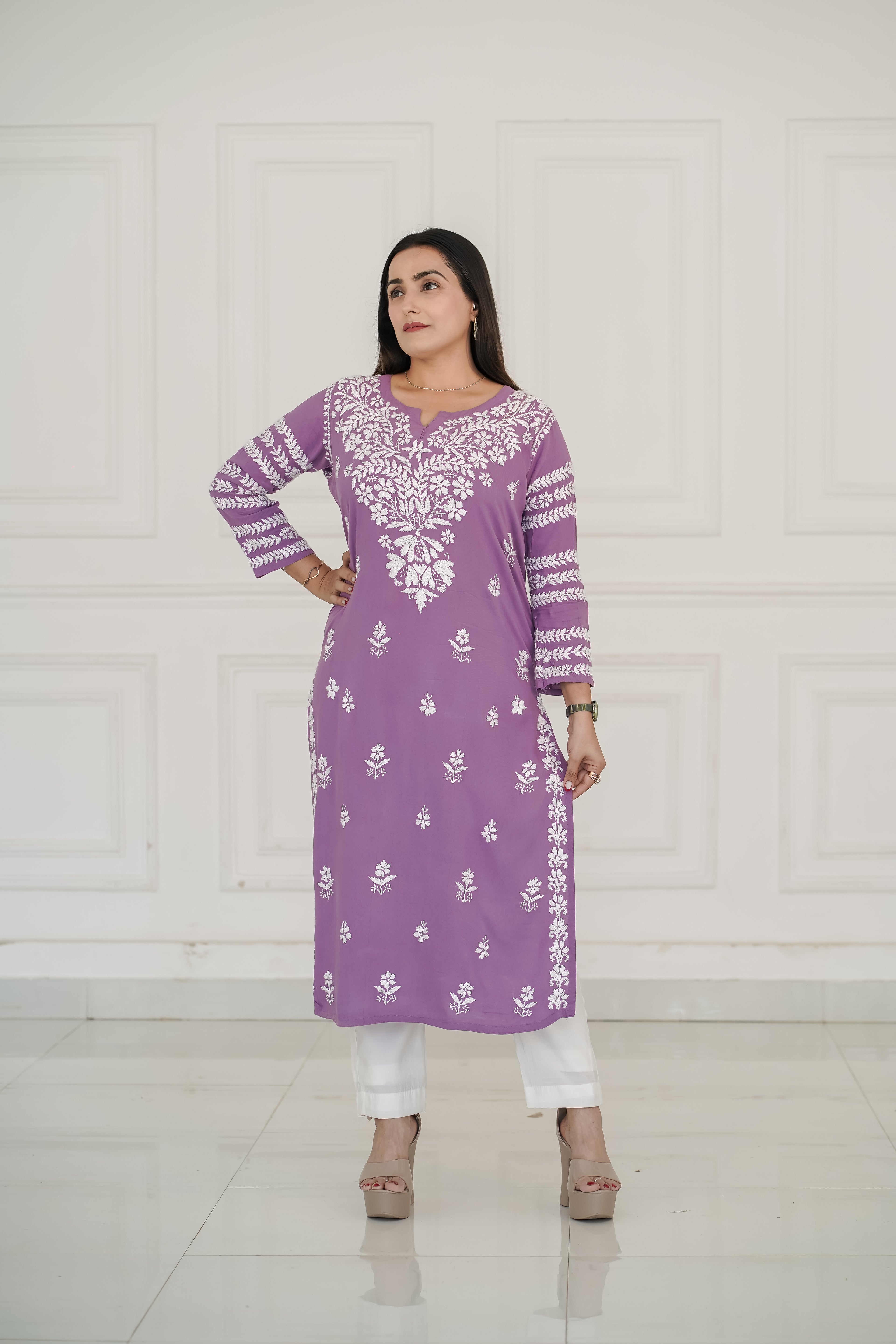 Dark Lavender Rayon Kurti