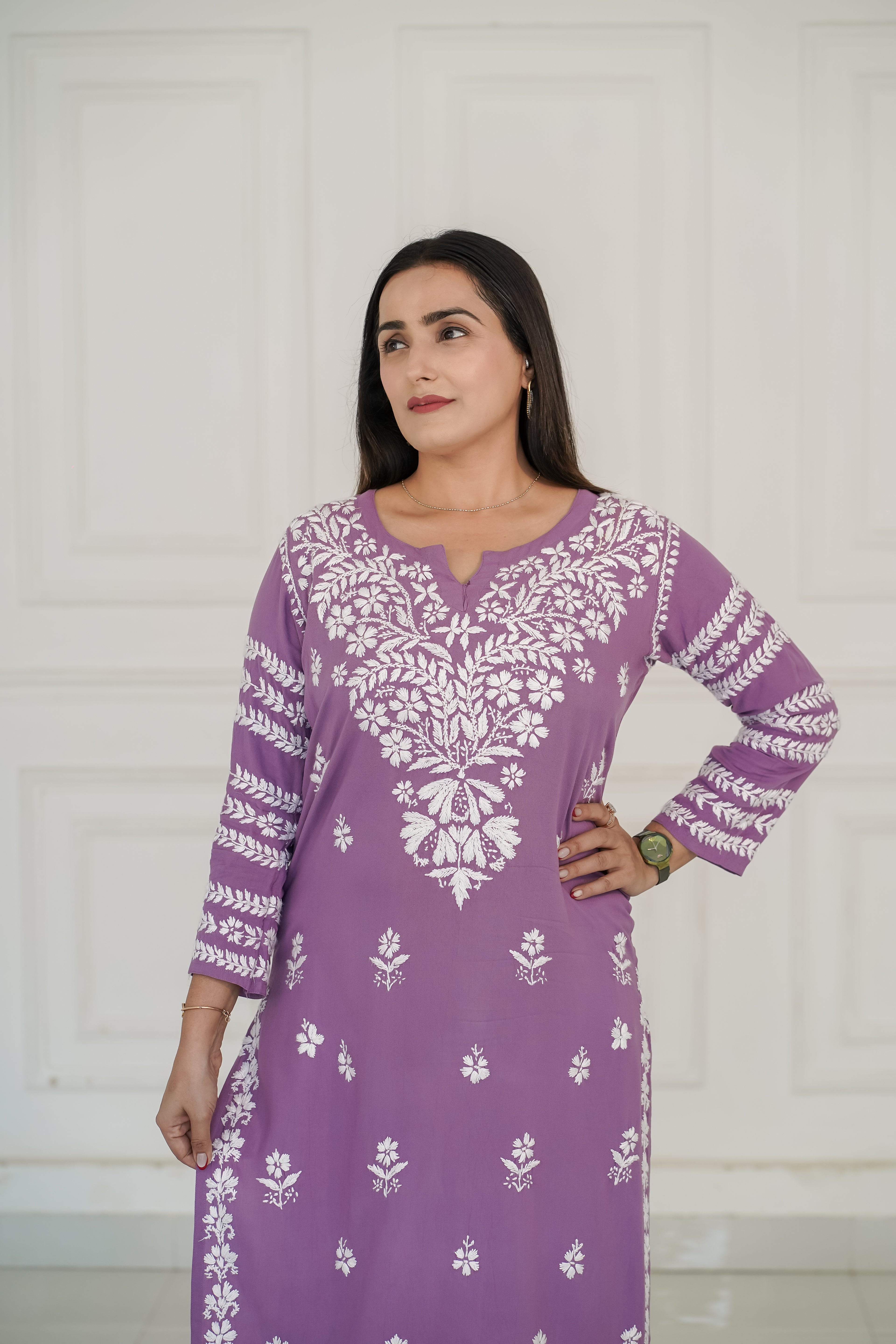 Dark Lavender Rayon Kurti