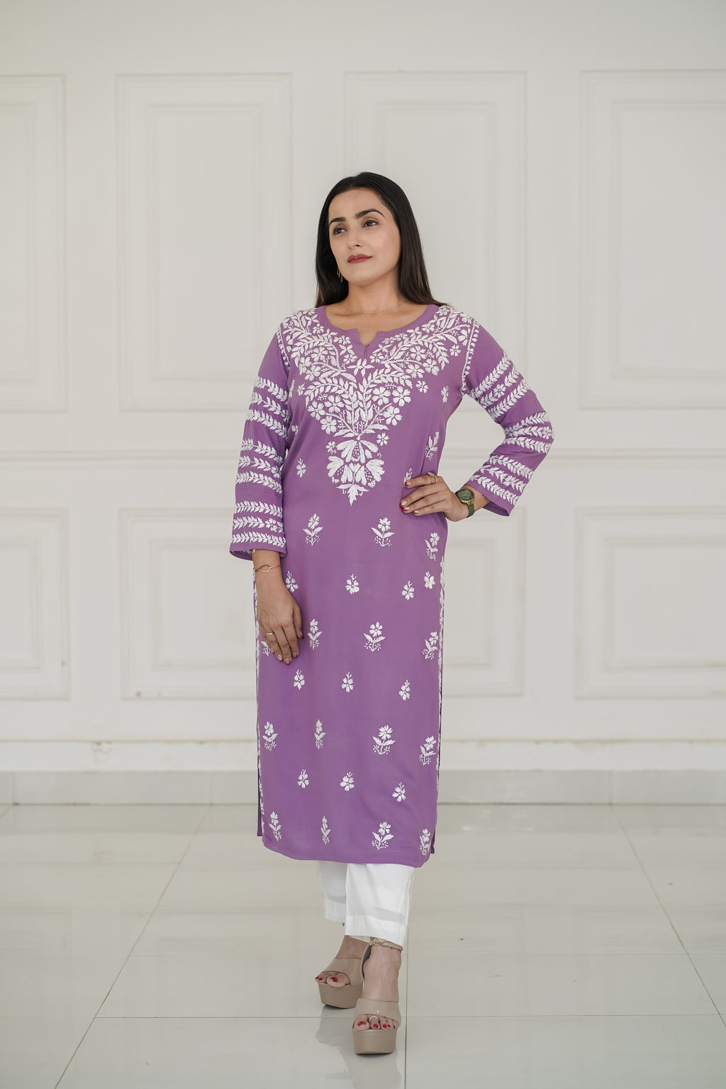 Dark Lavender Rayon Kurti