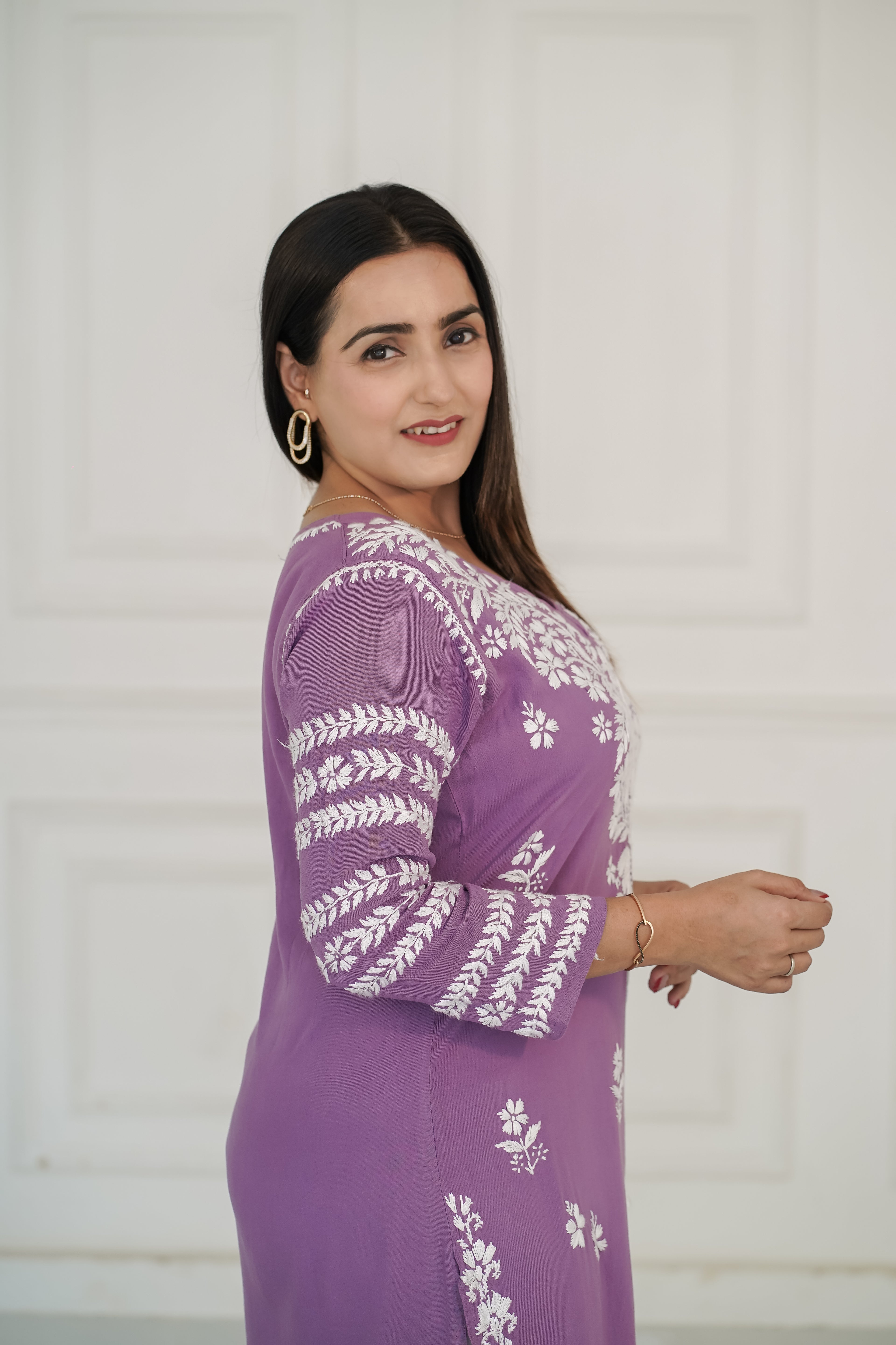 Dark Lavender Rayon Kurti