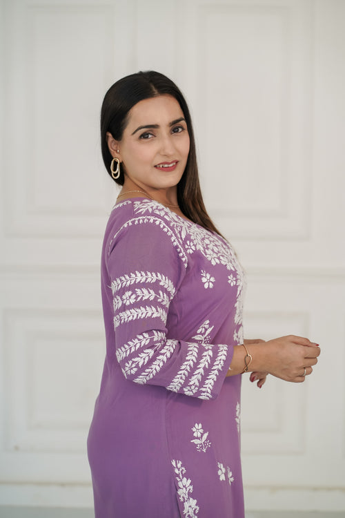 Dark Lavender Rayon Kurti