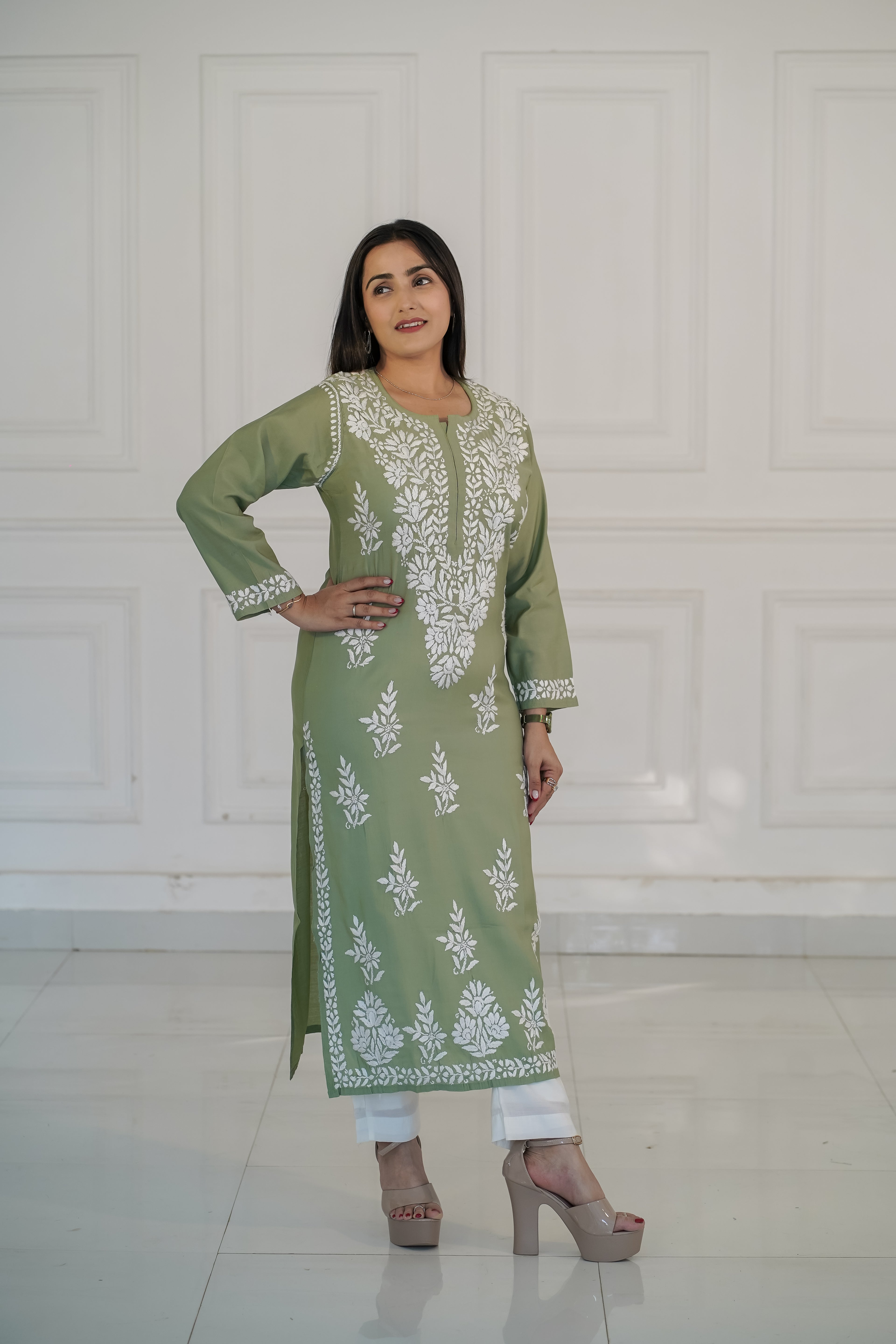 Sage Green Rayon Kurti
