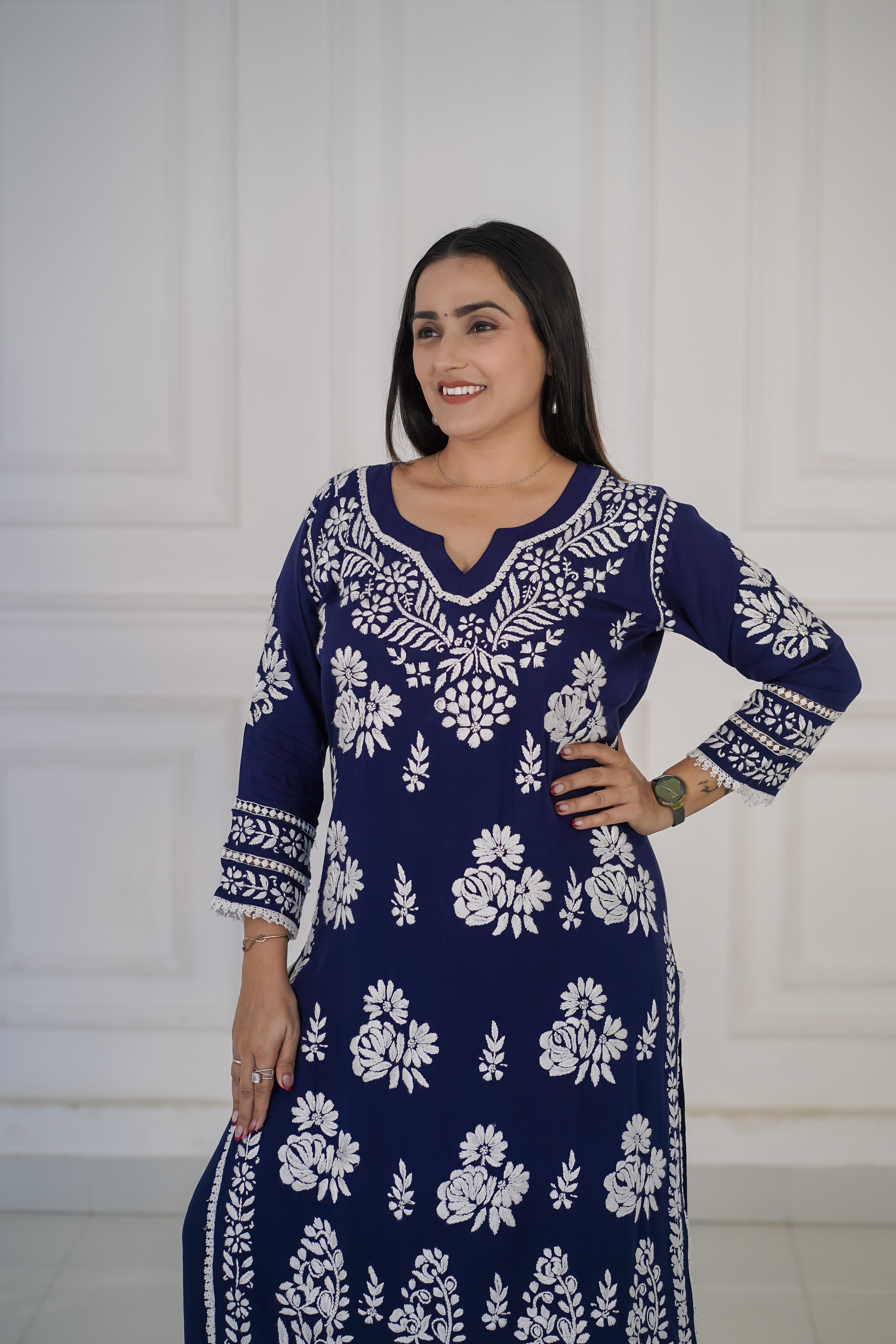 Rayon soft chikankari Plazzo Set