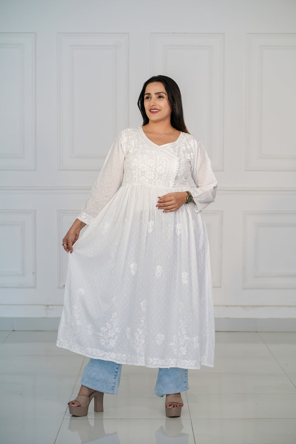 Dobby Cotton Angrakha Kurti