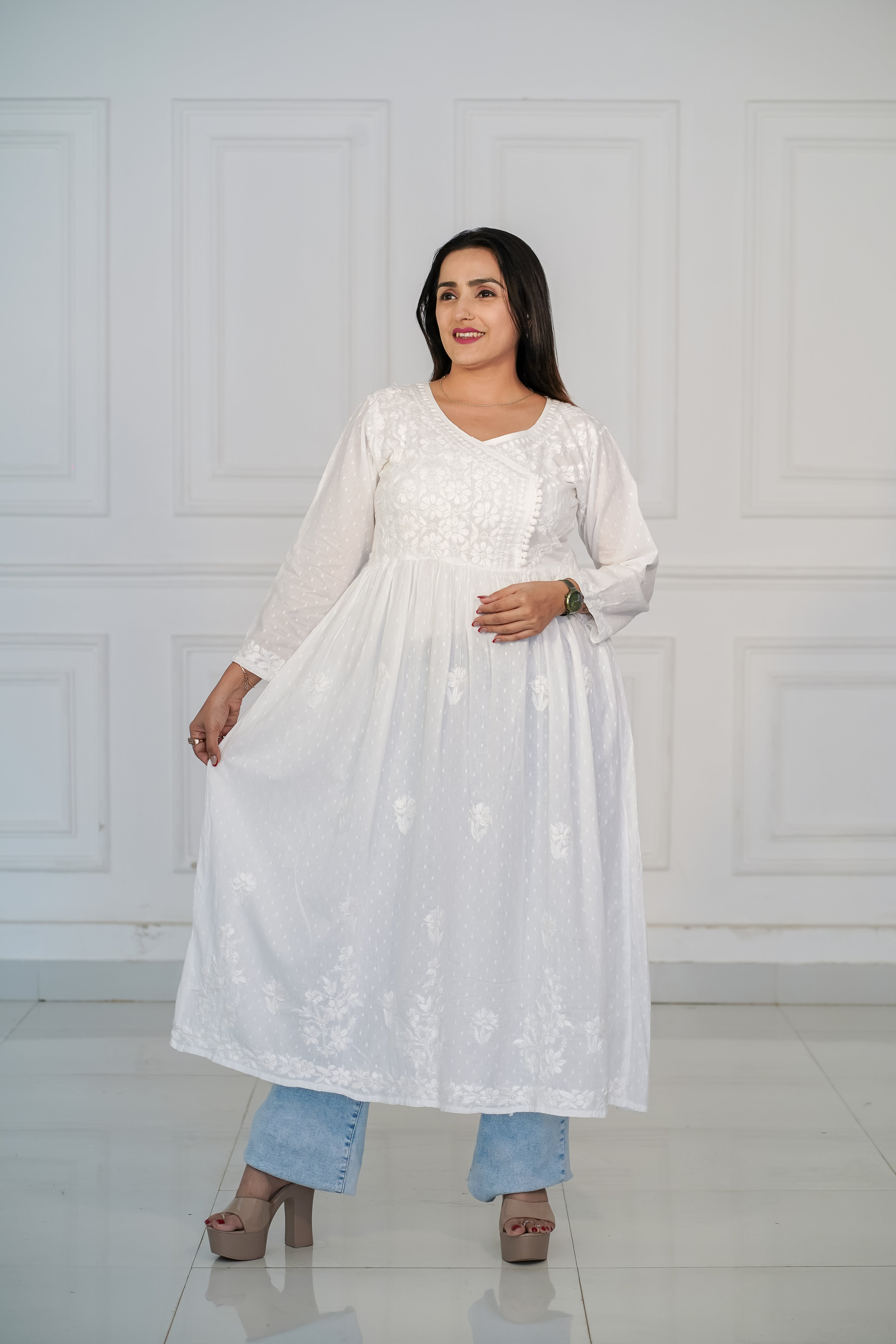 Dobby Cotton Angrakha Kurti
