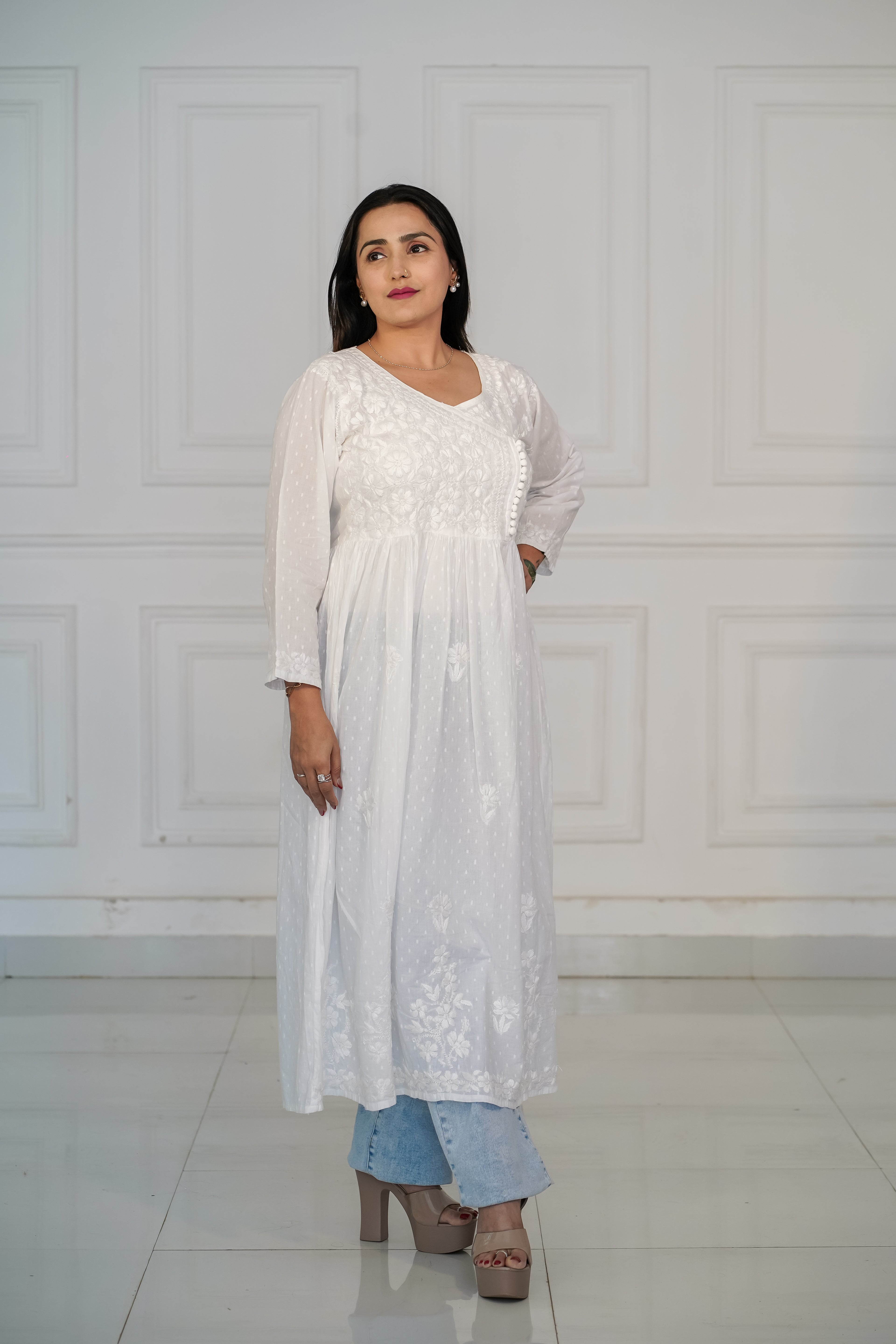 Dobby Cotton Angrakha Kurti