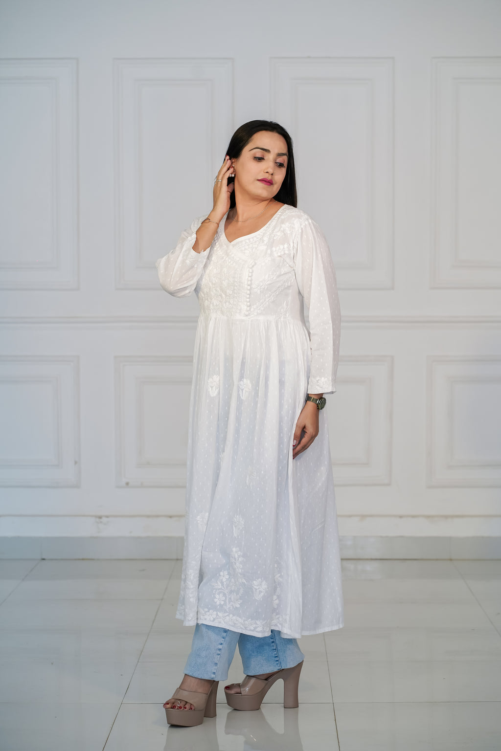 Dobby Cotton Angrakha Kurti