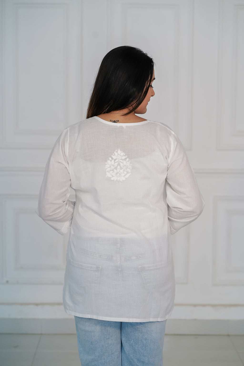 Pure Cotton Short Chikankari Kurti