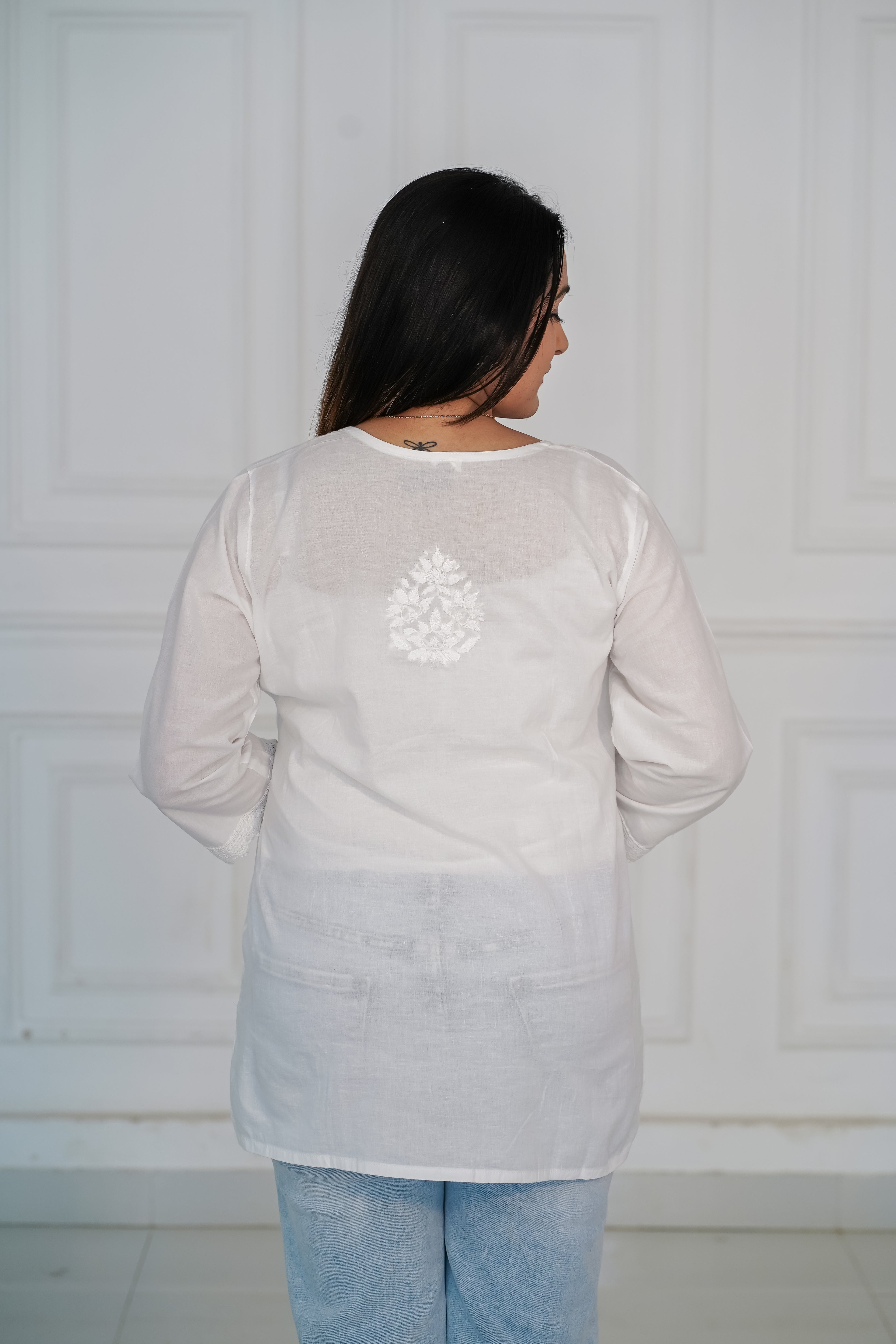 Pure Cotton Short Chikankari Kurti