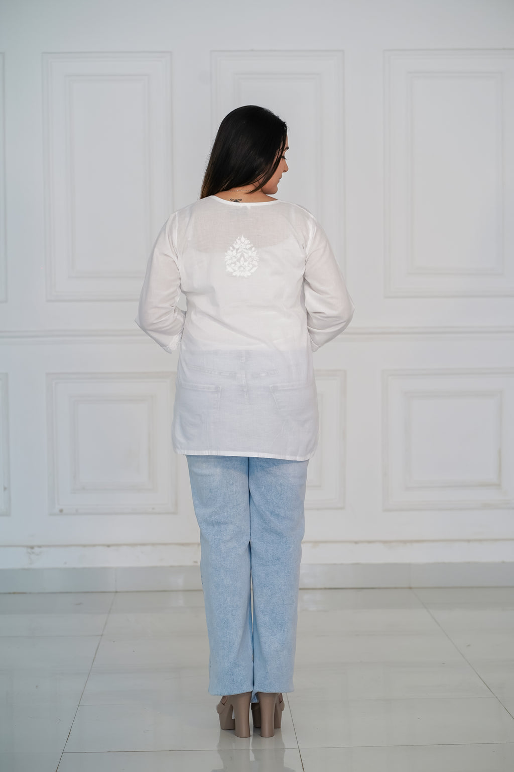 Pure Cotton Short Chikankari Kurti
