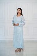 Light Blue Handwork Viscose Kurti