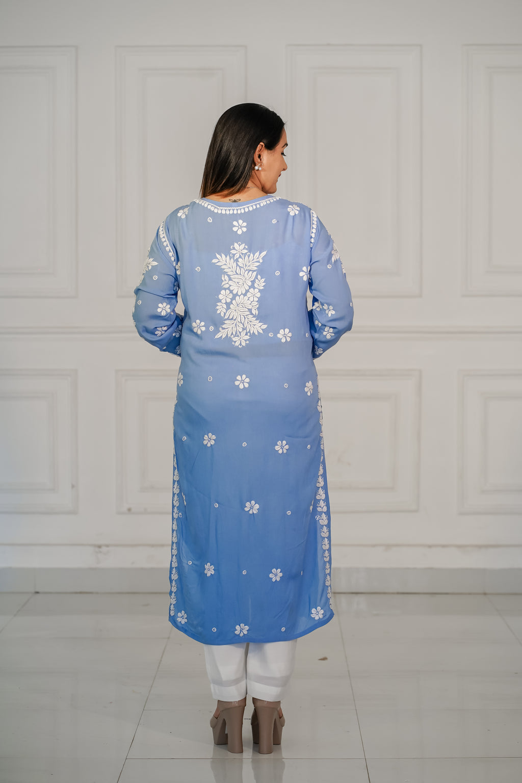 Powder Blue Rayon Kurti