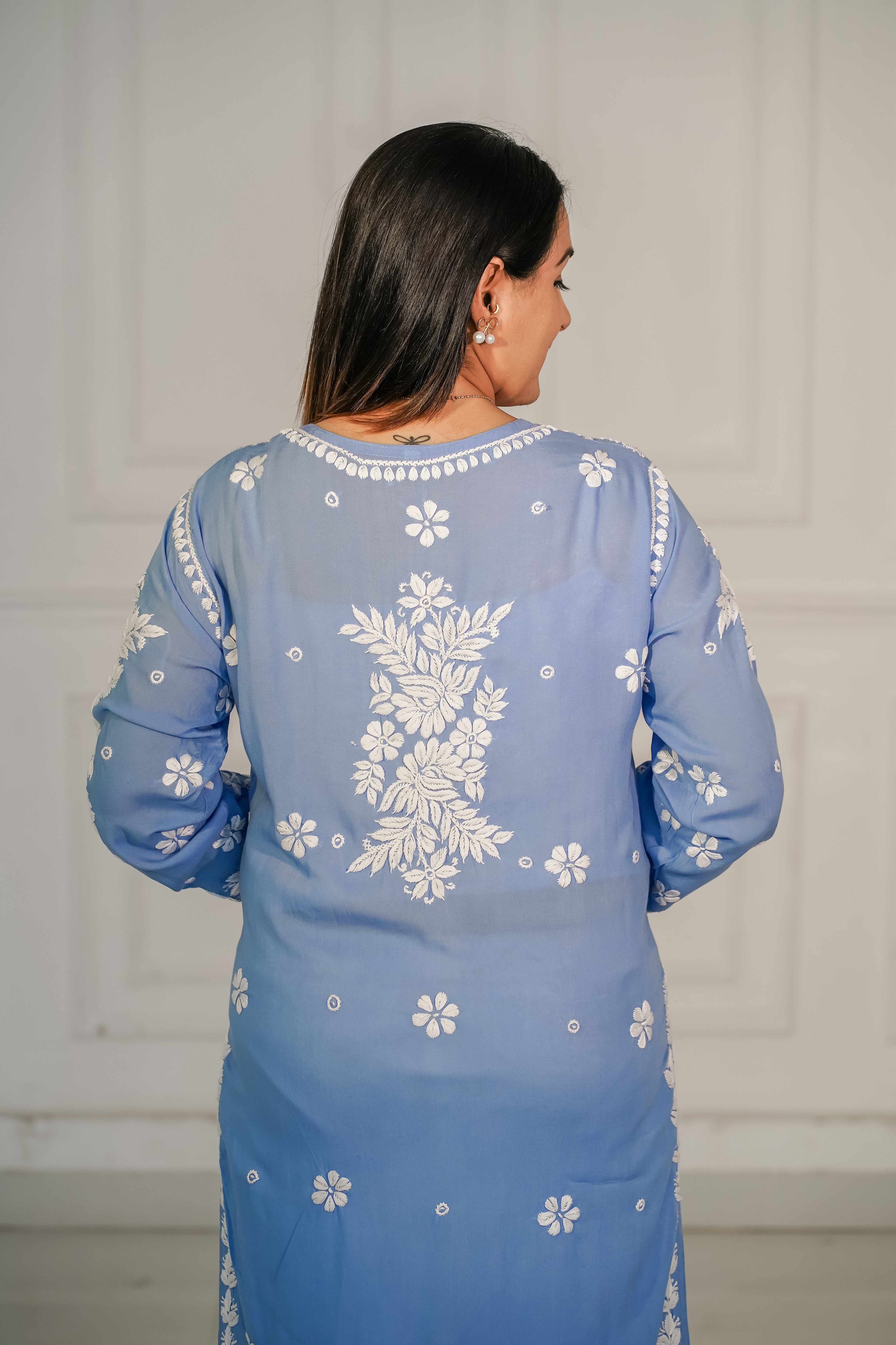 Powder Blue Rayon Kurti