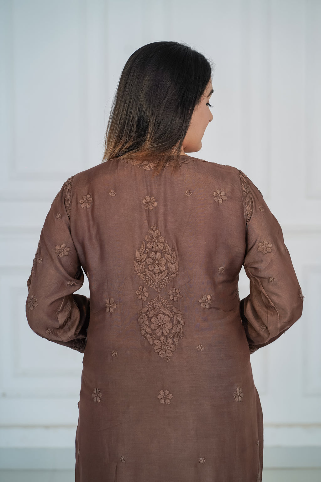 Viscose Long Kurti with 3D Chikankari