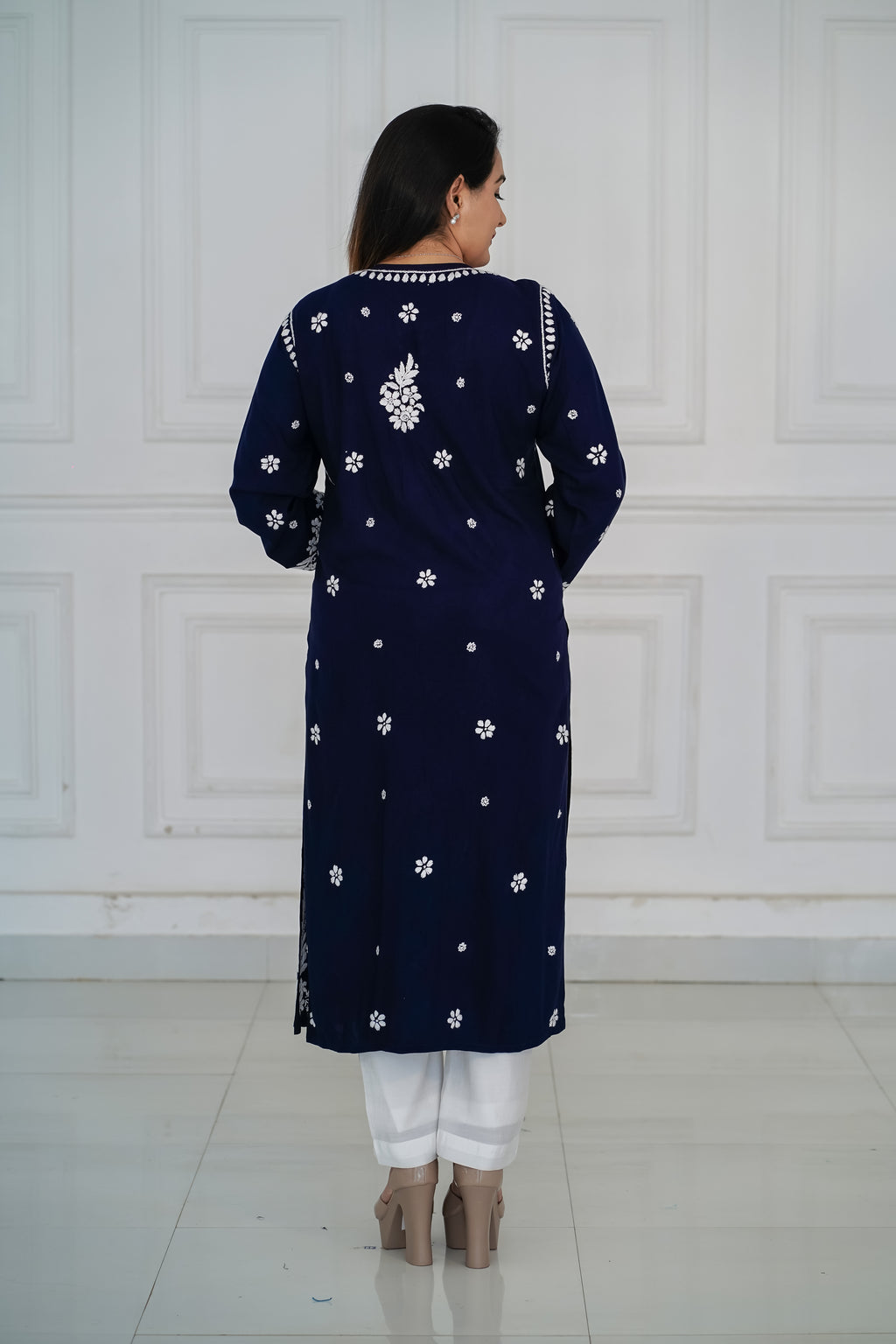 Royal Blue Rayon Long Kurti