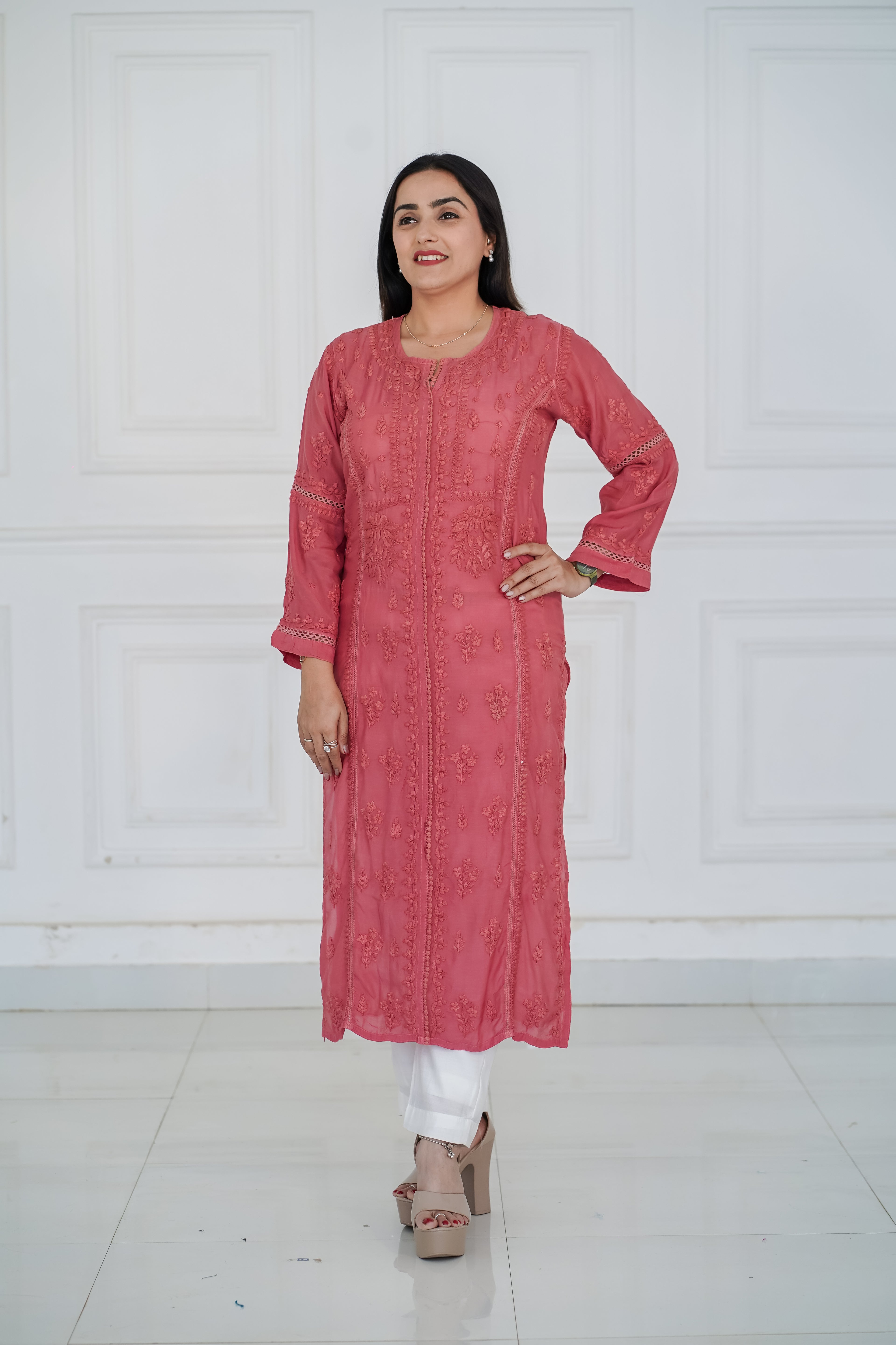Peach Long Kurti