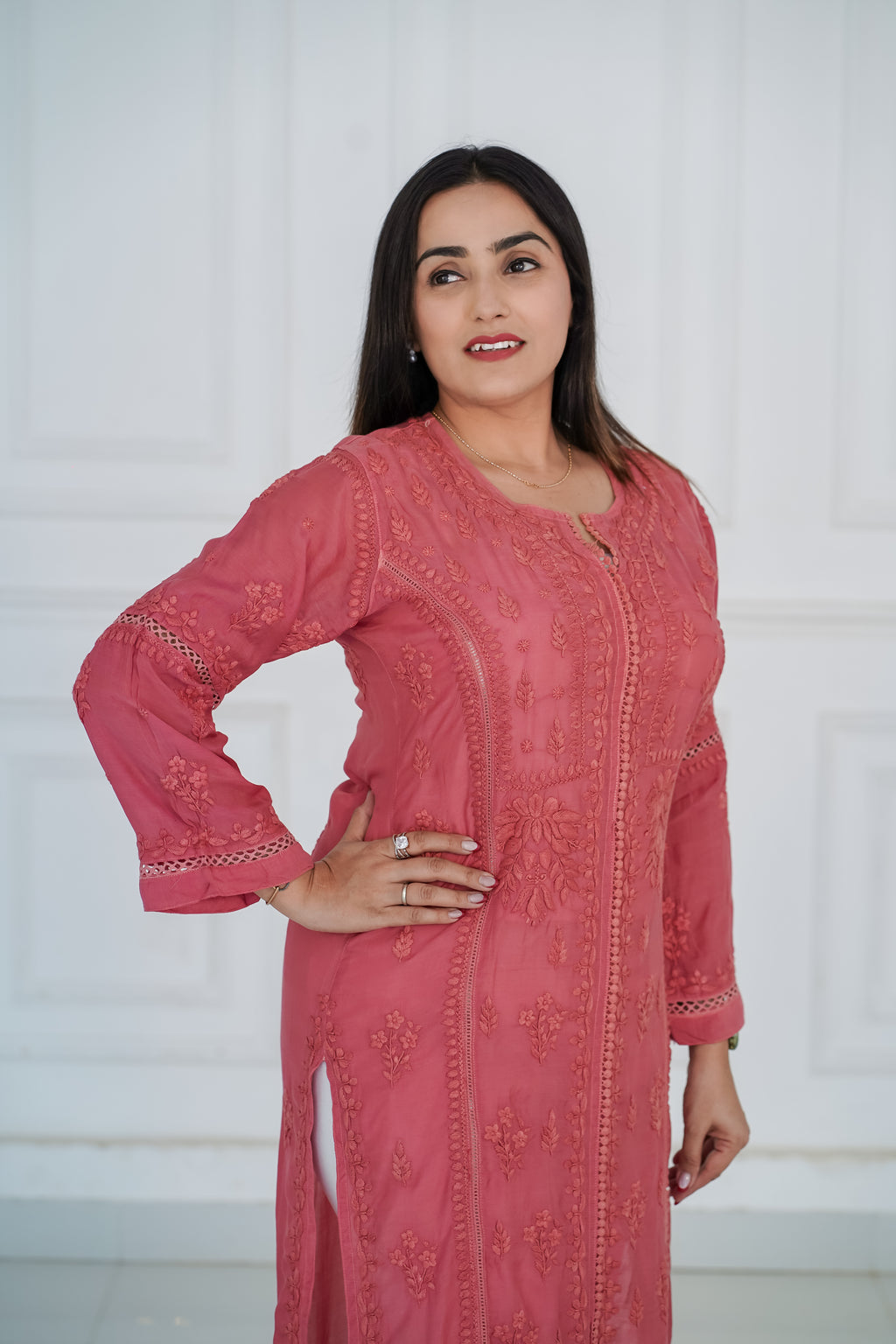 Peach Long Kurti