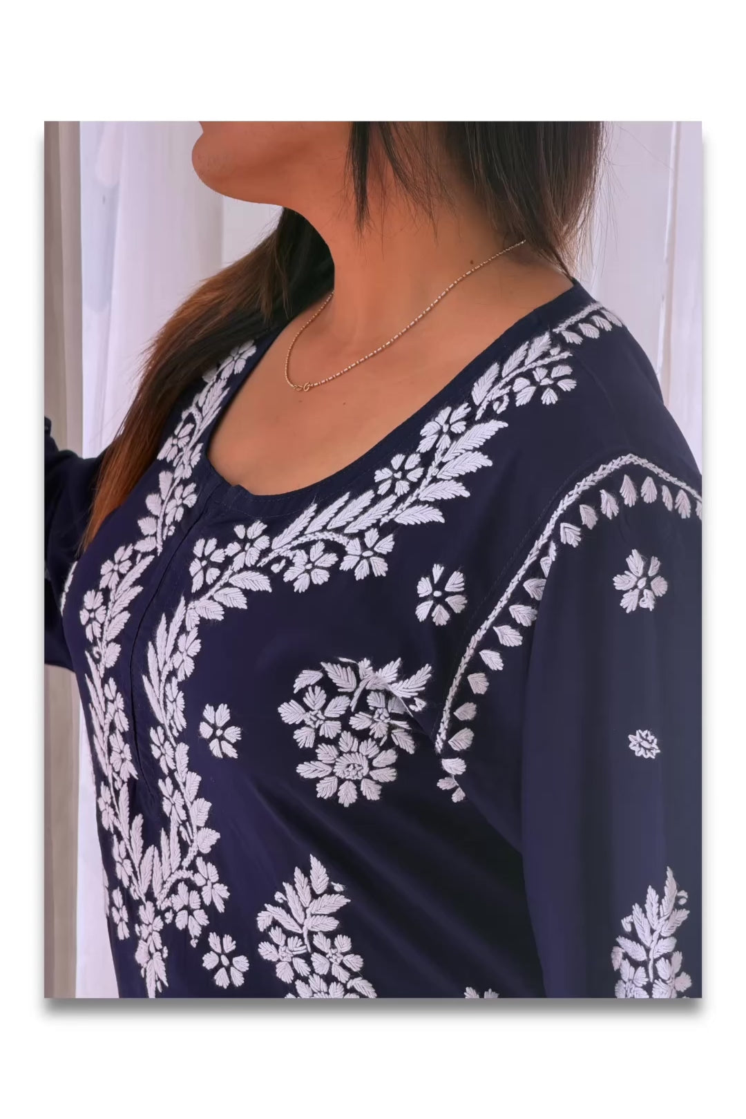 Royal Blue Rayon Long Kurti
